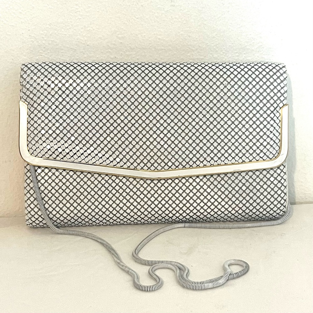 Mesh Evening Bag White Vintage Great Condition